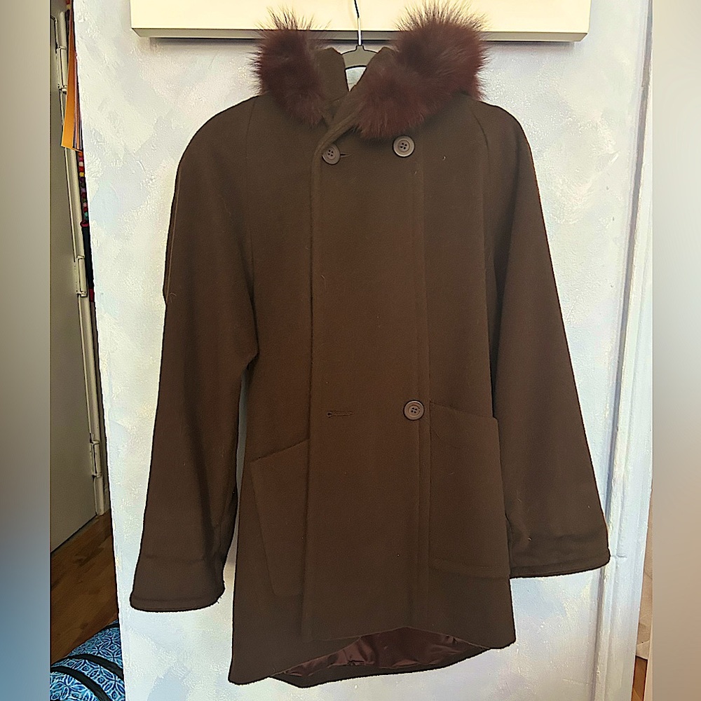 Winter Coat with Fur Hooded Trim